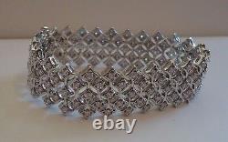 Sterling Silver Designer Italian Made Tennis Bracelet Lab Created Diamonds