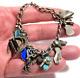 Sterling Silver Enamel Charm Bracelet Mixed Themes 13 Charms 7 27.7 Gms