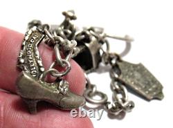 Sterling Silver Enamel Charm Bracelet Mixed Themes 13 Charms 7 27.7 Gms