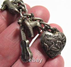 Sterling Silver Enamel Charm Bracelet Mixed Themes 13 Charms 7 27.7 Gms
