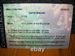 Sterling Silver Garnet Bracelet IP109