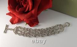 Sterling Silver Judith Ripka 3 Strand CZ 53.33g Bracelet CAT RESCUE