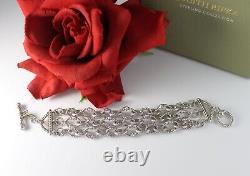 Sterling Silver Judith Ripka 3 Strand CZ 53.33g Bracelet CAT RESCUE