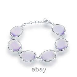 Sterling Silver Light Violet Cat's Eye Bracelet