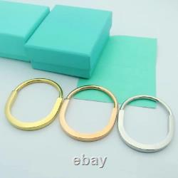 Sterling Silver Locking Bangle Bracelet, Rose Gold, Gold, or Silver Oval Bangle