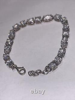 Sterling Silver Marquise and Round CZ Bracelet