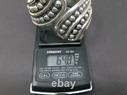 Sterling Silver Mexico Beaded Hinged Clamper Bracelet