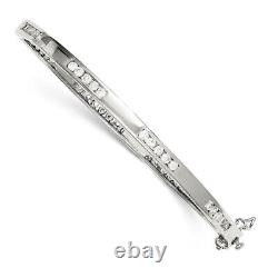 Sterling Silver Oval CZ Hinged Bangle QB262