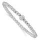 Sterling Silver Polished Beaded Cz Stretch Bracelet Gift For Mother