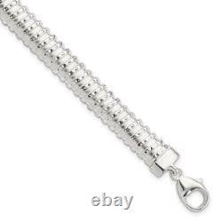 Sterling Silver Polished Textured Bracelet 7.5
