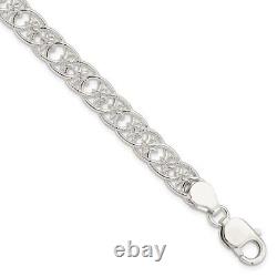 Sterling Silver Polished and Textured 7.5 Bracelet for Women 13.51g