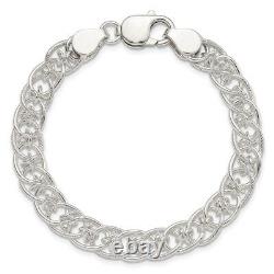 Sterling Silver Polished and Textured 7.5 Bracelet for Women 13.51g