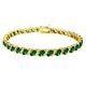 Sterling Silver Simulated Emerald Marquise-cut Tennis Bracelet For Women 7.25