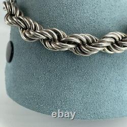 Sterling silver bracelet Chunky Heavy Twisted Rope Chain 21cm 42.3g 10mm
