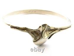 Sterling silver modernist bangle bracelet by GIFA of Denmark abstract design