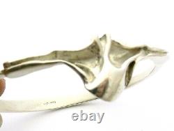 Sterling silver modernist bangle bracelet by GIFA of Denmark abstract design