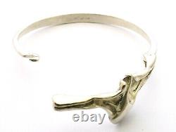 Sterling silver modernist bangle bracelet by GIFA of Denmark abstract design