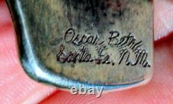 Stunning Giant OSCAR BETZ Sterling Silver Number 8 Mine Turquoise Stone Bracelet