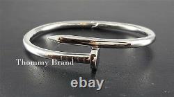 Stunning Women's Nail Bangle Cuff Solid Sterling Silver 925 Statement Bracelet