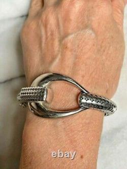 Stylish And Bold Ati Sterling Silver Bracelet 1.125'' Front Width