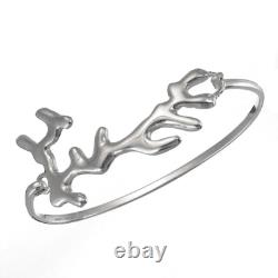 TAXCO. 925 STERLING SILVER STYLISH CORAL BANGLE BRACELET Mexican Jewelry