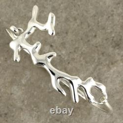 TAXCO. 925 STERLING SILVER STYLISH CORAL BANGLE BRACELET Mexican Jewelry