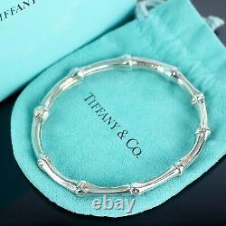TIFFANY & CO. Bamboo Bangle Bracelet Sterling Silver 925 with Box