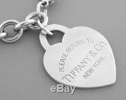 TIFFANY & Co. STERLING SILVER PLEASE RETURN TO. XL HEART TAG BRACELET XTRA LARGE