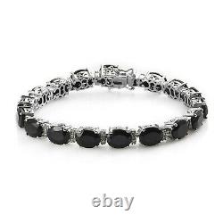 Tennis Bracelet 925 Sterling Silver Black Spinel Zircon Gifts Size 7.25 Ct 39.6