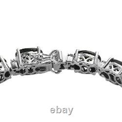 Tennis Bracelet 925 Sterling Silver Black Spinel Zircon Gifts Size 7.25 Ct 39.6