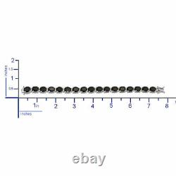 Tennis Bracelet 925 Sterling Silver Black Spinel Zircon Gifts Size 7.25 Ct 39.6