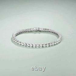 Tennis Ladies Bracelet 14k White Gold Over 4mm 6 Ct Round Cut Diamond 7.50