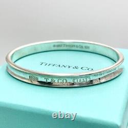 Tiffany & Co. 1837 Narrow Bangle Bracelet Oval Sterling Silver 925 No Box