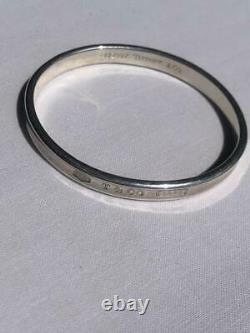 Tiffany & Co. 1837 Sterling Silver 925 narrow Bangle Bracelet Used From Japan 3