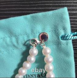 Tiffany & Co. 925 Silver Olive Heart 7-8mm Pearl 7.5 Bracelet (bx, pch, rbn)