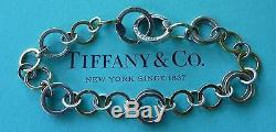 Tiffany & Co. 925 Sterling Silver & 750 18K Gold Interlocking Circles Bracelet