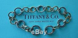 Tiffany & Co. 925 Sterling Silver & 750 18K Gold Interlocking Circles Bracelet