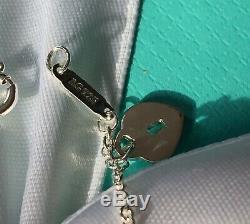 Tiffany & Co Dangle charm bracelet heart lock star blue enamel 6.75'' mini