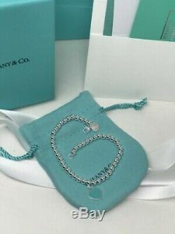 Tiffany & Co. Enamel 925 Solid Sterling Silver 7.25 Bead Ball Bracelet