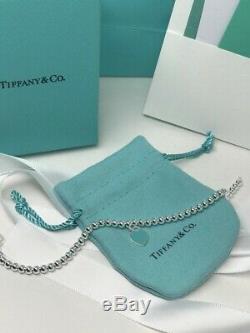 Tiffany & Co. Enamel 925 Solid Sterling Silver 7.5 Bead Ball Bracelet