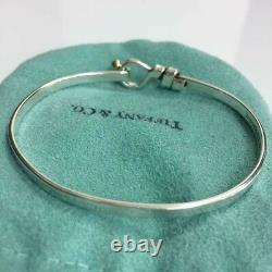 Tiffany & Co. Hook & Eye Love Knot Bangle 18K Gold & Silver 925 withPorch DHL