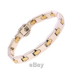 Tiffany & Co. Jewelry Sterling Silver 18K Yellow Gold 7.25 Inch Link Bracelet