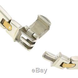 Tiffany & Co. Jewelry Sterling Silver 18K Yellow Gold 7.25 Inch Link Bracelet