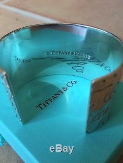 Tiffany & Co NY Notes Collection Sterling Silver Wide Cuff Bracelet Women's Mint