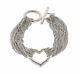 Tiffany & Co. Open Heart Multi Strand Bracelet Sterling Silver Toggle Clasp
