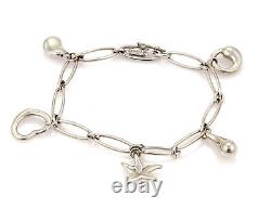 Tiffany & Co. Peretti Sterling Silver 5 Charms Oval Chain Bracelet