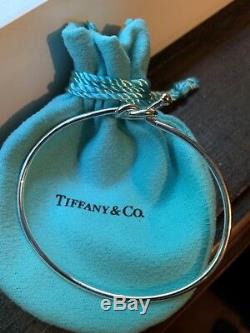 Tiffany & Co. Retired Sterling Silver 925 & 18K Gold Love Knot Bangle Bracelet