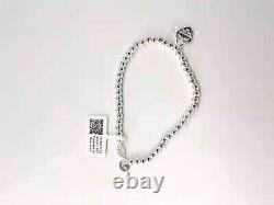 Tiffany & Co Return Mini Heart Enamel Blue Bracelet -7withBag Sterling Silver 925