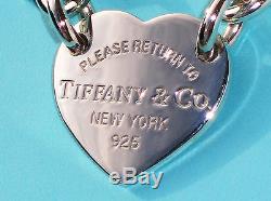 Tiffany & Co Return To Tiffany Sterling Silver Heart Tag Charm Curved Bracelet