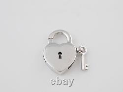 Tiffany & Co Silver 925 Heart Key Hole Padlock Pendant Charm 4 Necklace Bracelet